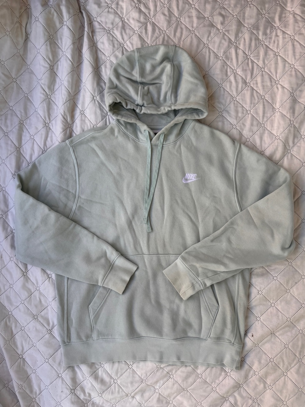 Nike Light Sage Green Hooded Sweatshirt with White Tag